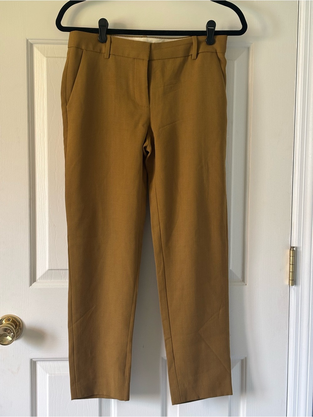 J.Crew 100% Wool Tailored Ankle Pants Olive Gold Size 0